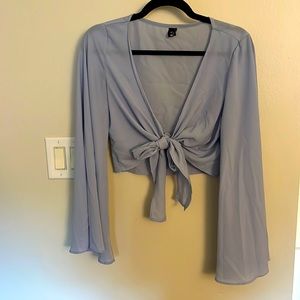 AKIRA Periwinkle Tie Top